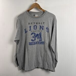 Nike Nfl Team Apparel Detroit Lions NFC Long Sleeve Shirt Gray Men’s Large